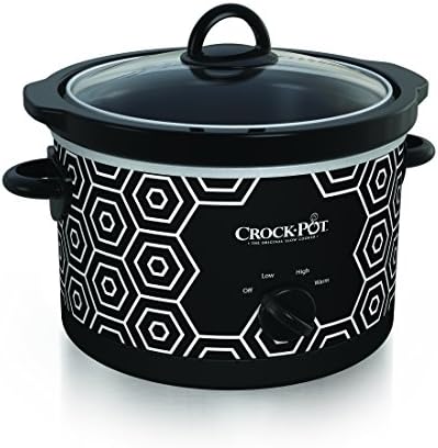 4.5 Quart Portable Slow Cooker – Black & White - Curated Catalog K7