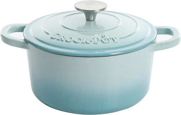 3 Quart Enameled Cast Iron Dutch Oven – Aqua - Curated Catalog X6