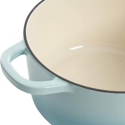 3 Quart Enameled Cast Iron Dutch Oven – Aqua - Curated Catalog X6
