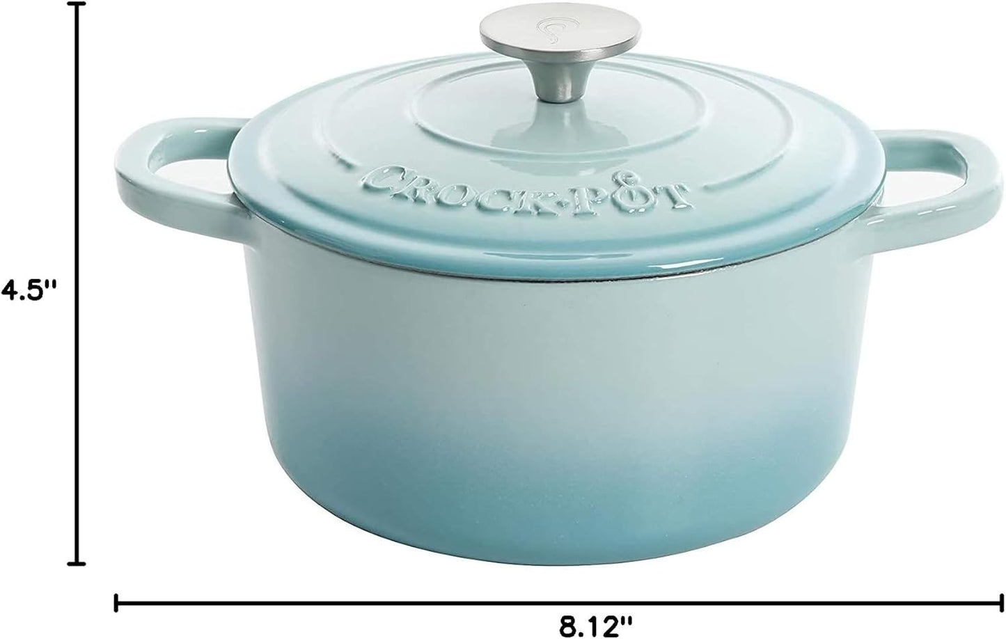 3 Quart Enameled Cast Iron Dutch Oven – Aqua - Curated Catalog X6