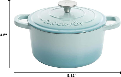 3 Quart Enameled Cast Iron Dutch Oven – Aqua - Curated Catalog H7