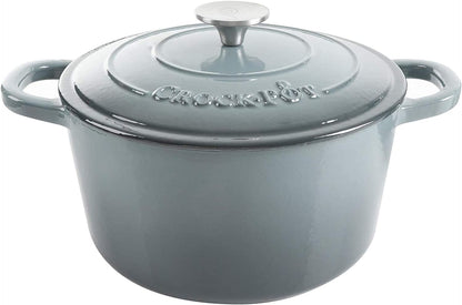 3 Quart Enameled Cast Iron Dutch Oven – Aqua - Curated Catalog X6