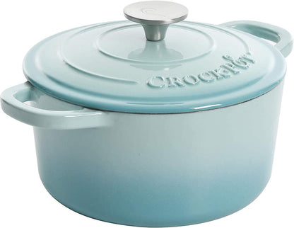 3 Quart Enameled Cast Iron Dutch Oven – Aqua - Curated Catalog H7